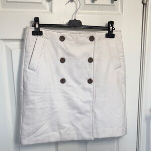 Banana Republic White Double-Breasted Pencil Skirt